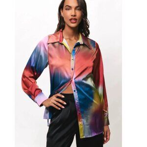 Hutch Dreamscape Dayton Long Sleeve Oversized Button-Down Top Size Small